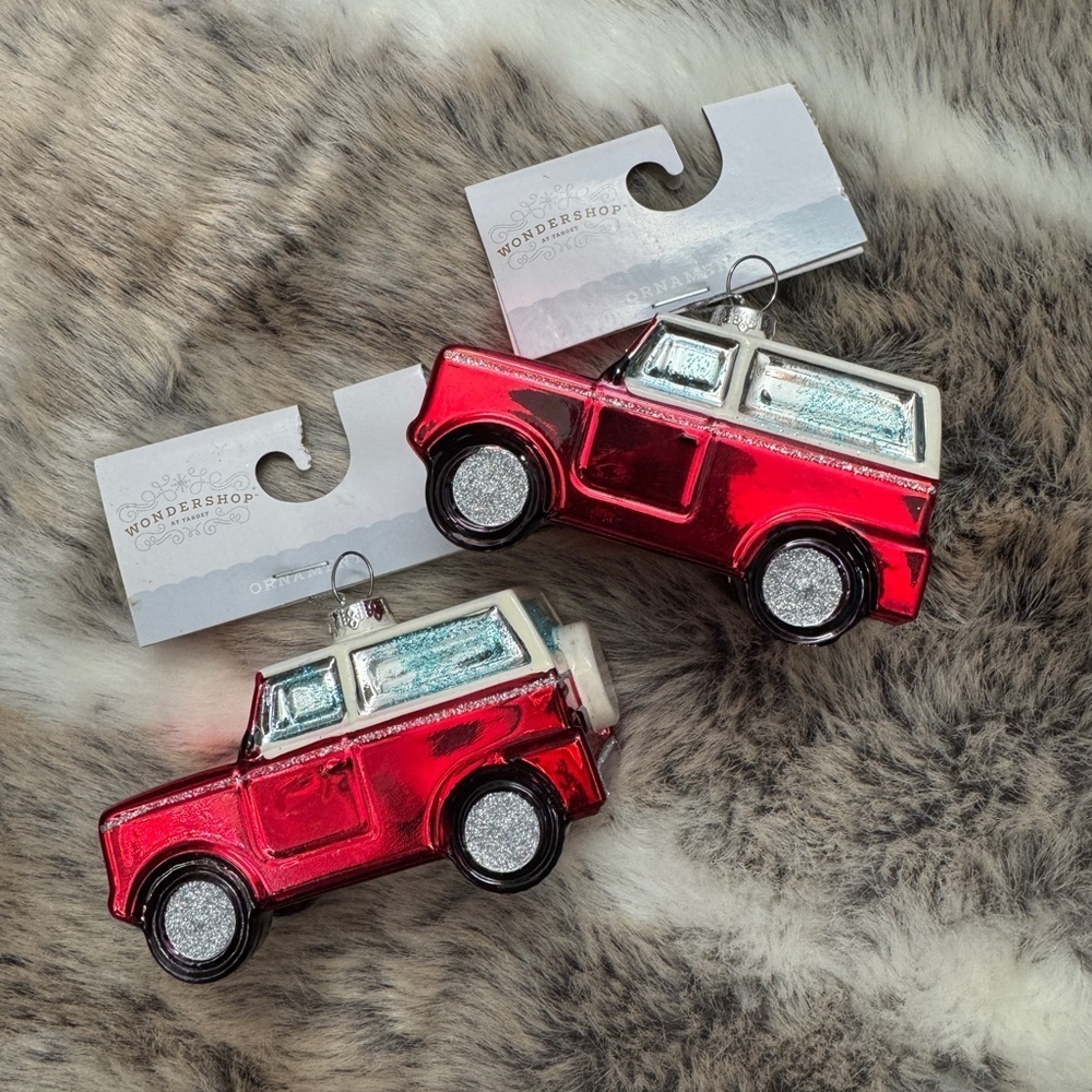 Wondershop Festive Red and Silver Car Ornaments
